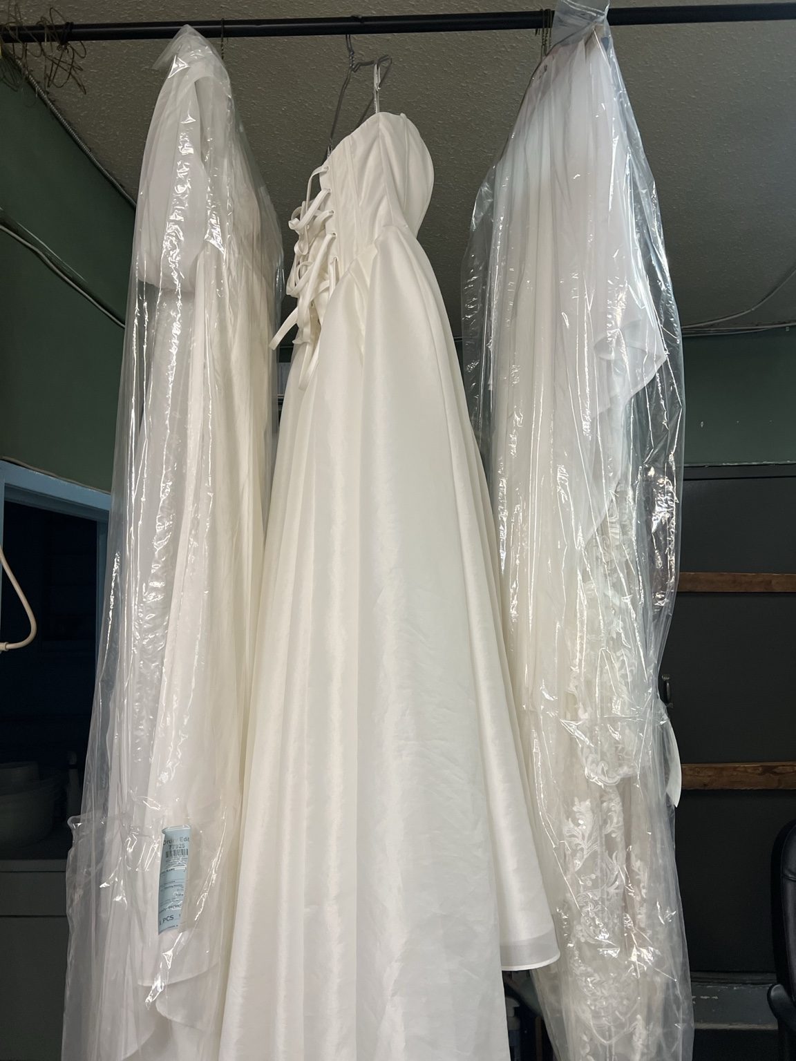 White wedding gown after professional cleaning